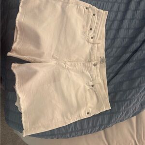 J. Crew White Frayed Hem Denim Shorts